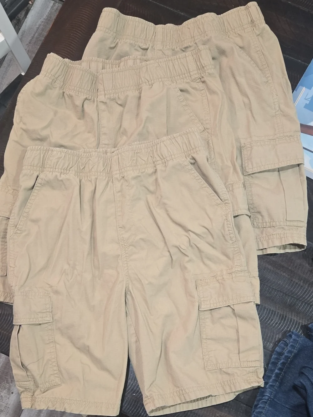 The Children's Place Khaki Cargo Shorts Trio - Beige